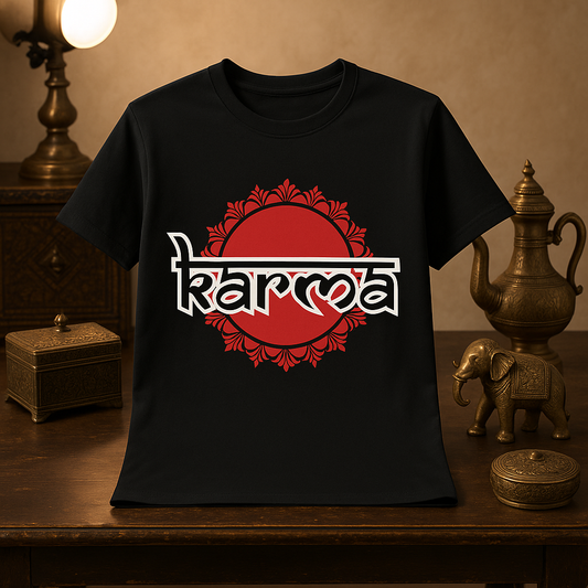 "Karma Graphic Cotton T-Shirt – Bold Style with Indian Soul"